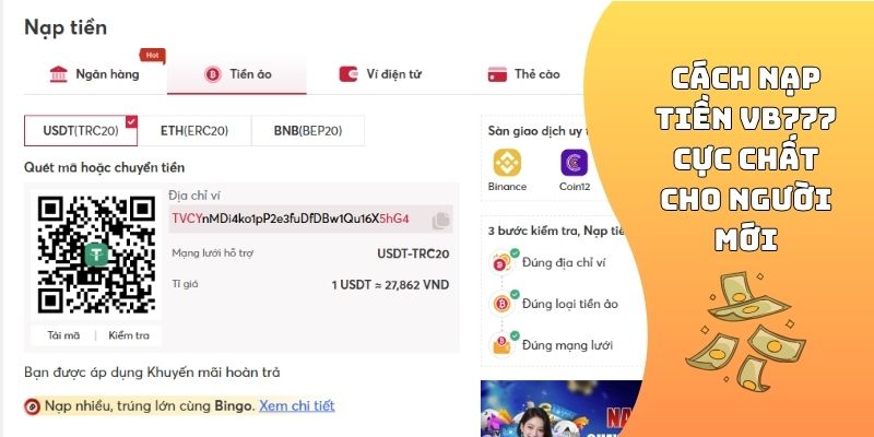 Cách nạp tiền VB777 cực chất cho người mới