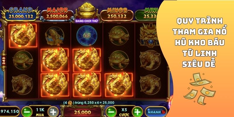 Quy trình tham gia nổ hũ Kho Báu Tứ Linh siêu dễ 