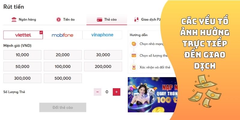 Các yếu tố ảnh hưởng trực tiếp đến giao dịch
