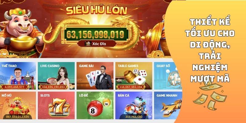 Thiết kế tối ưu cho di động, trải nghiệm mượt mà